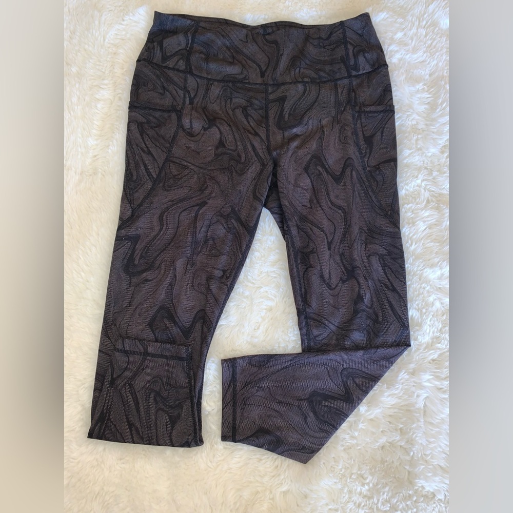 Active Life Black  and PurpleMarble  Womens Leggings size 2xl(76)5